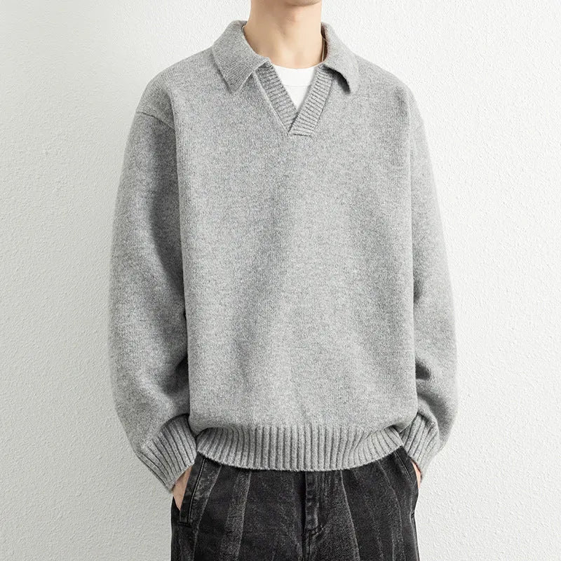 Men's casual cardigan sweater coat, thickening modal rabbit fur pullover, loose fit, three colours, sizes M to 3XL