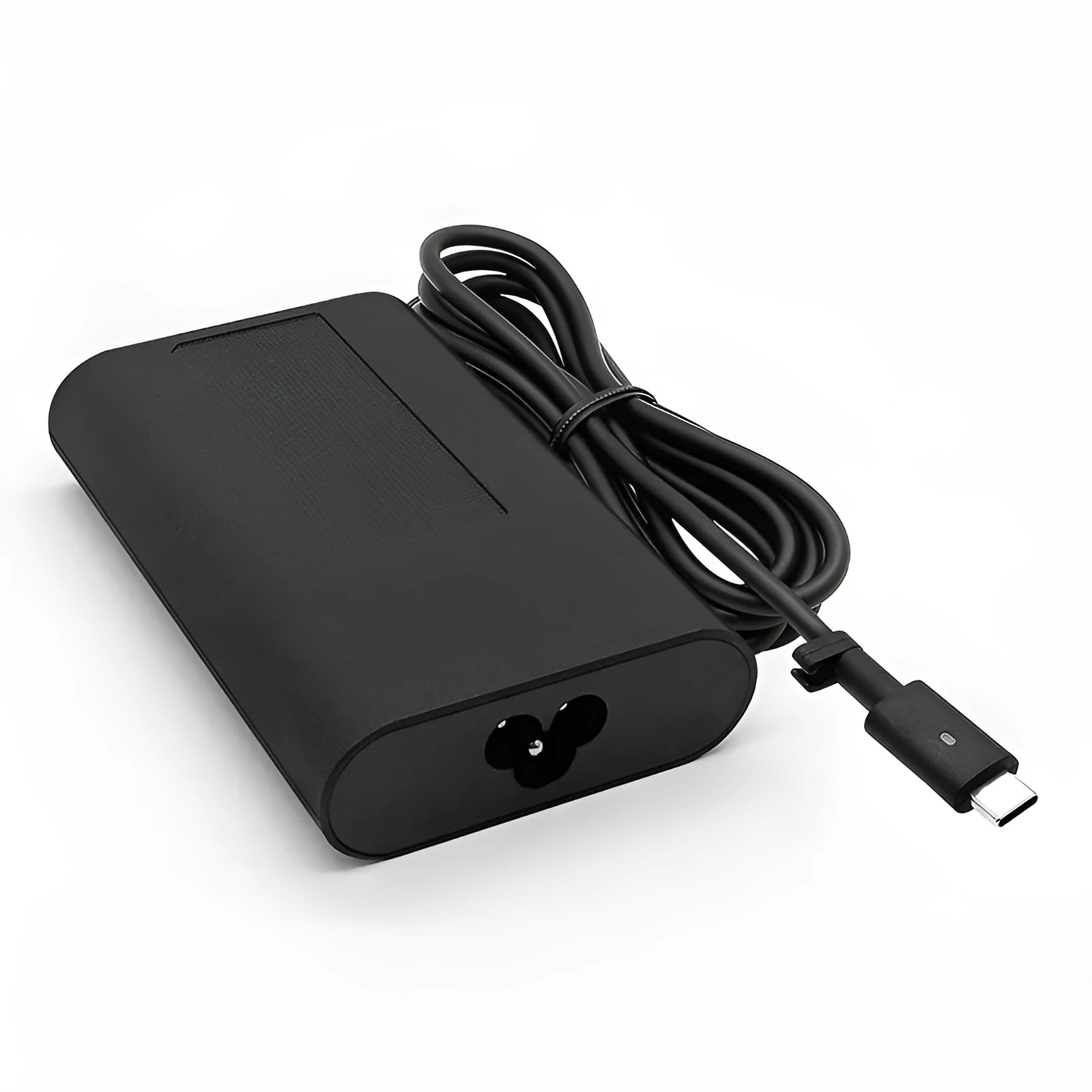 Black 65W USB Type-C laptop power adapter with international travel plug set