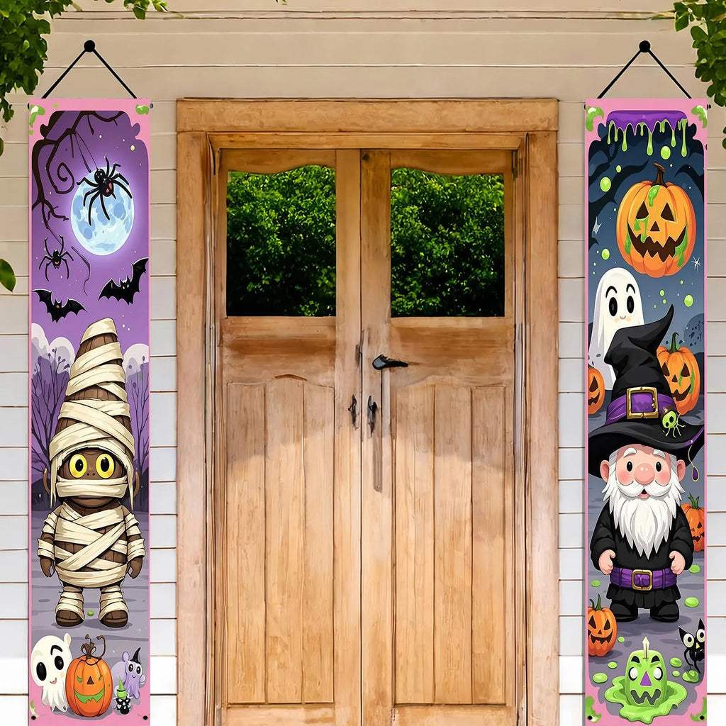 Halloween couplet decorations banner measuring 30x180cm per pair in polyester fabric