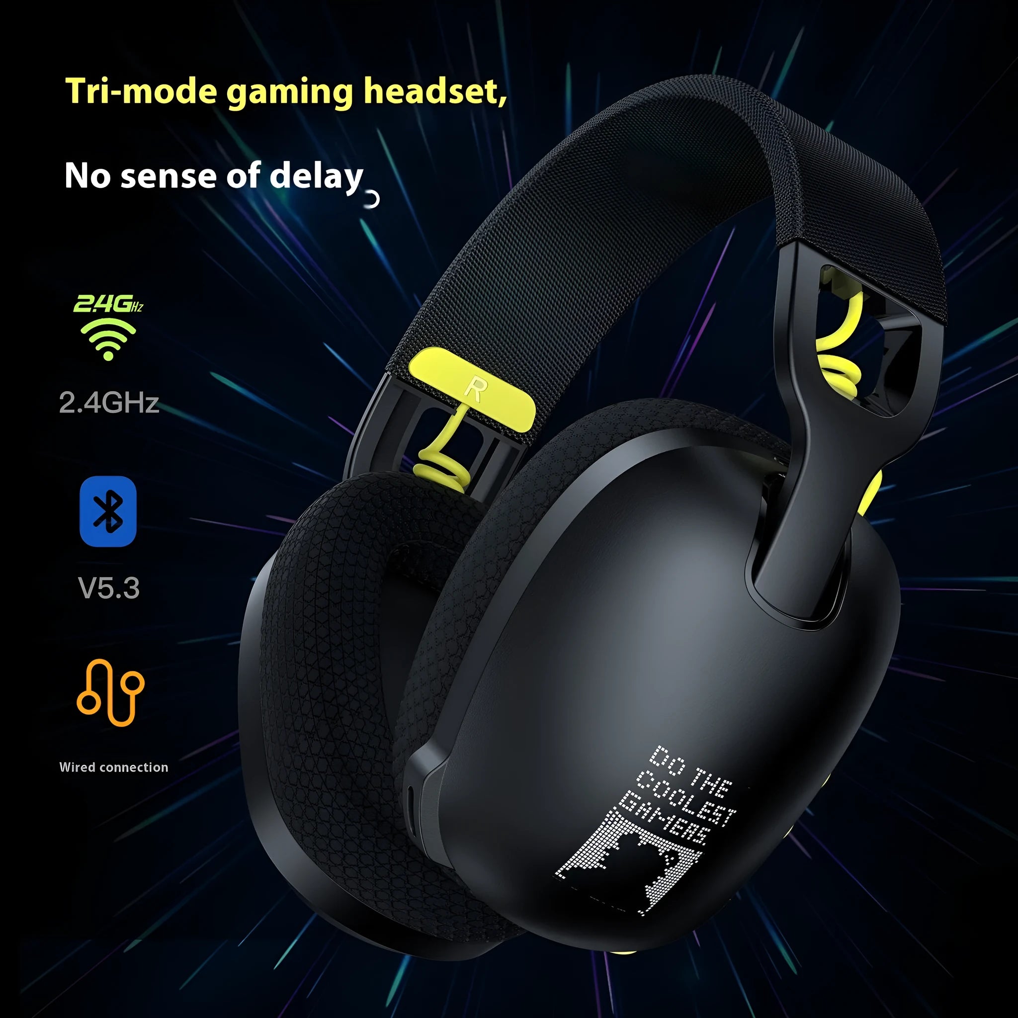 Wireless black and white gaming headset with noise reduction and Bluetooth connectivity