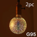 3D decorative LED light bulb projecting a firework pattern with E27 base