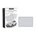 Silver aluminium film car windshield frost cover shown unfolded with 140x95cm dimensions