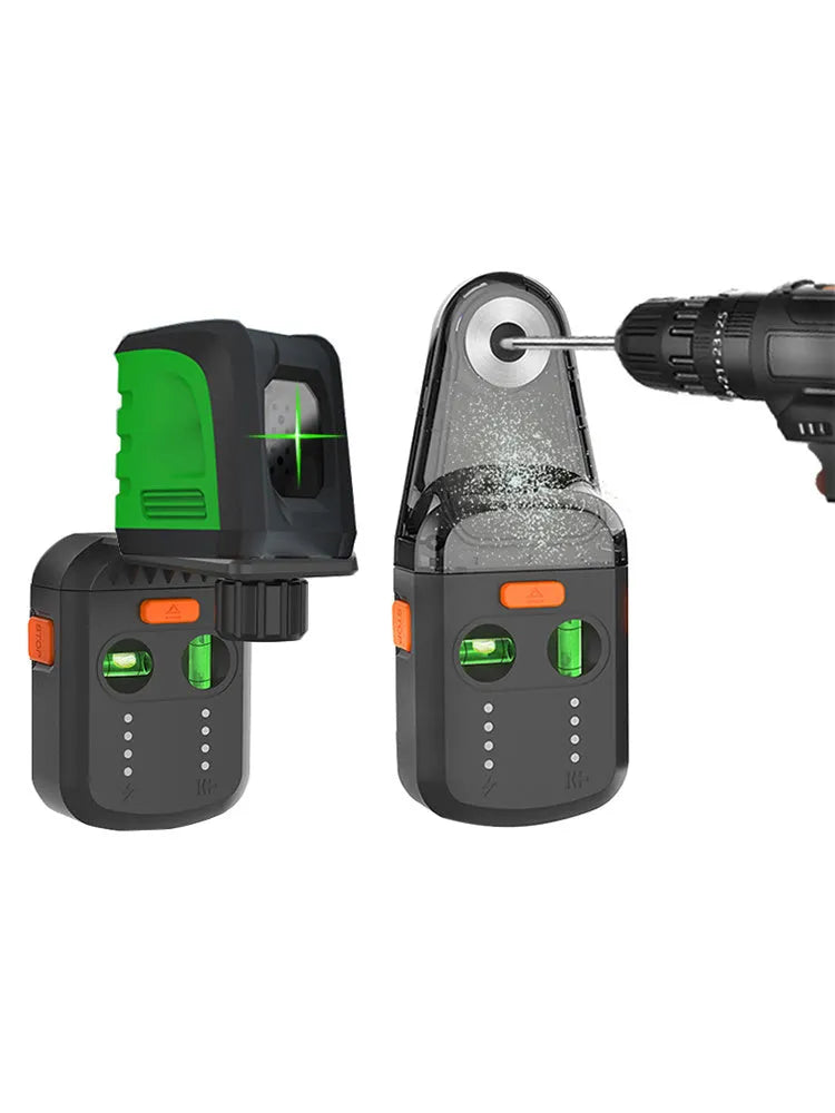 Red dust collection laser level bracket for electric hammer wall drilling and perforation.
