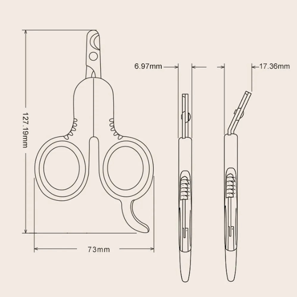Pet nail clippers with curved tips and rubber-coated handle for trimming cats and small dogs