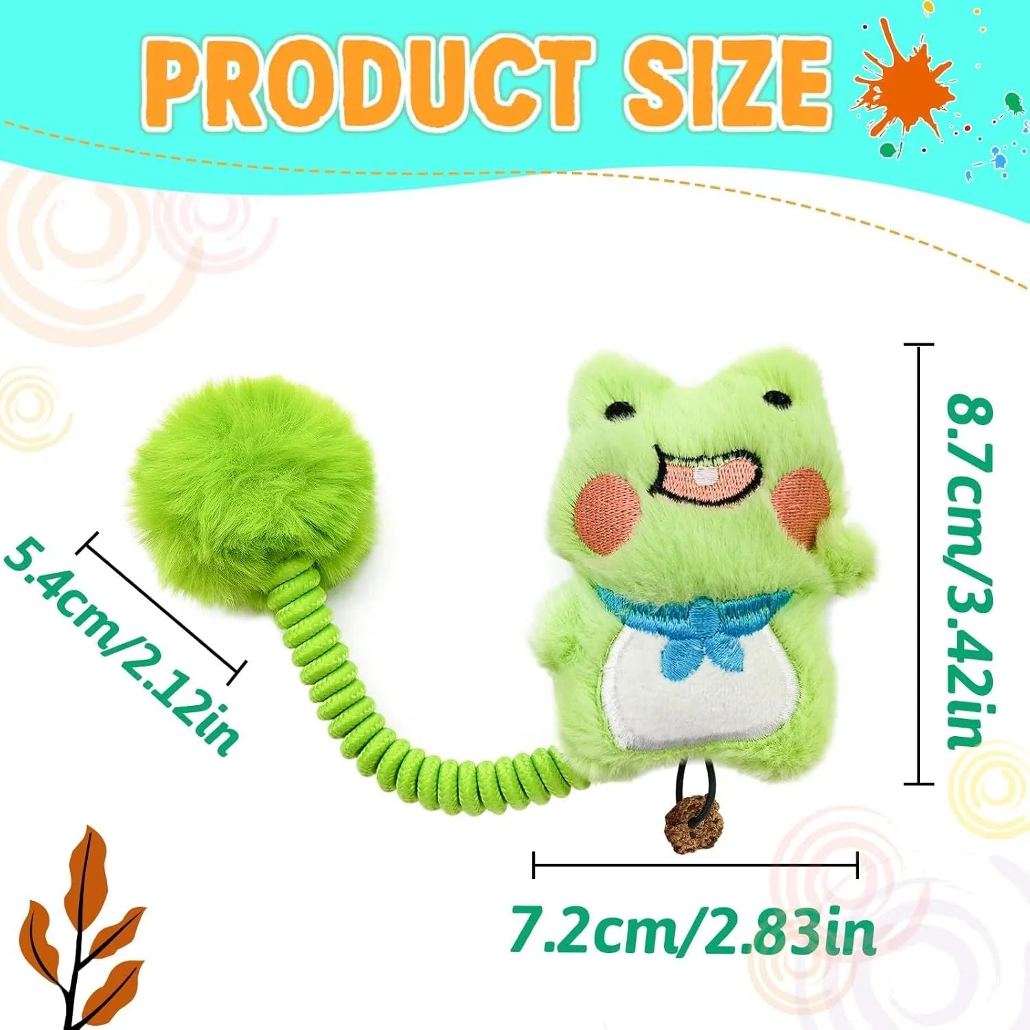 Cat interactive toy set with silvervine fruit, stretching spring, and plush fuzzy ball