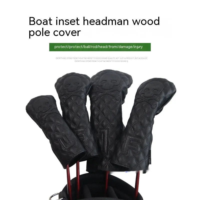 Black and white golf waterproof wooden pole protective cover for club handles