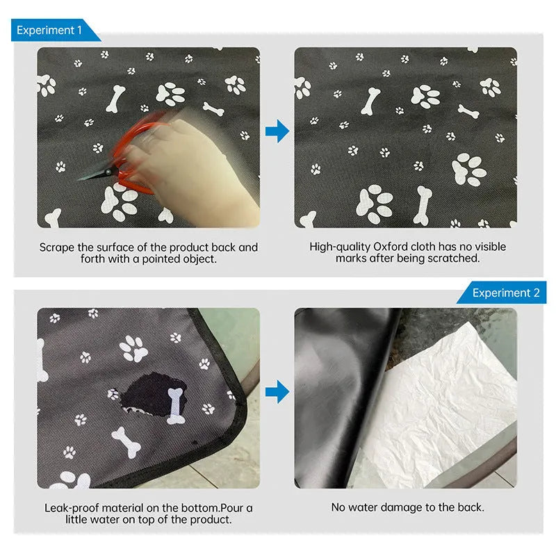 Cloth car pet mat for rear seat with water resistant dog protection in multiple colour patterns