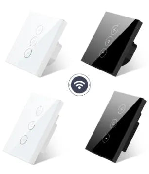 120 type smart WiFi dimmer switch with touch control panel in black or white options
