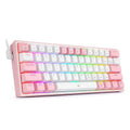 K617 RGB mechanical keyboard with backlit keys and multimedia controls in white pink colour