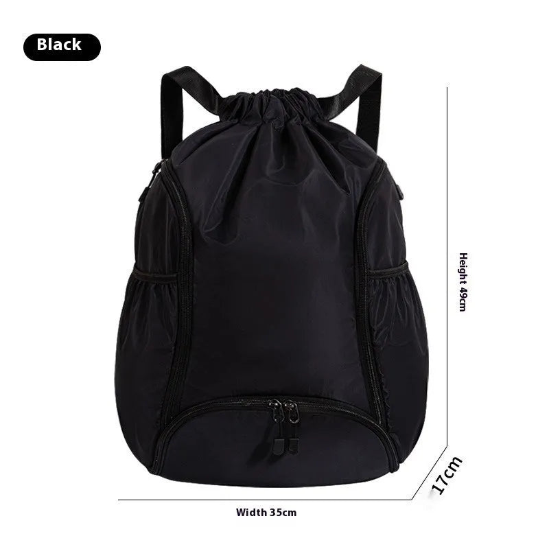 Cube style drawstring sports backpack in black, gray, green, mint green, or pink colour options