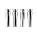 Four silver aluminium auto parts for Ford F-Series cab latch cable repair.