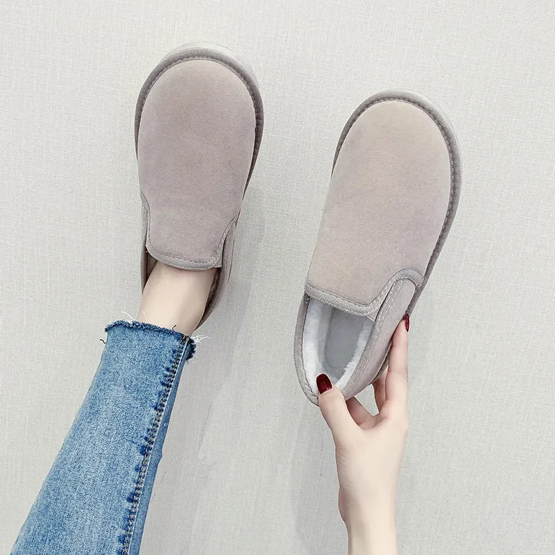 Casual women's fleece-lined flat winter snow boots in multiple colours
