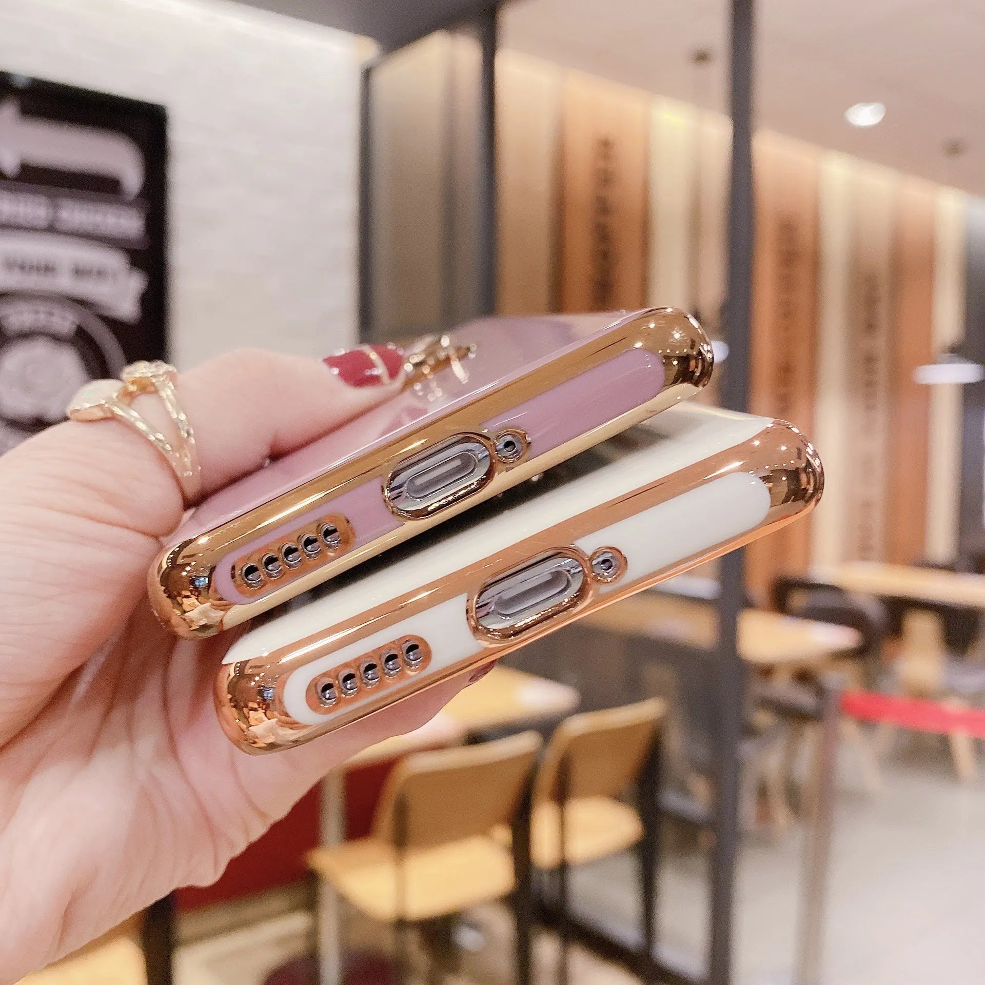 Huawei phone case with an integrated magnetic ring on the back in various colours.