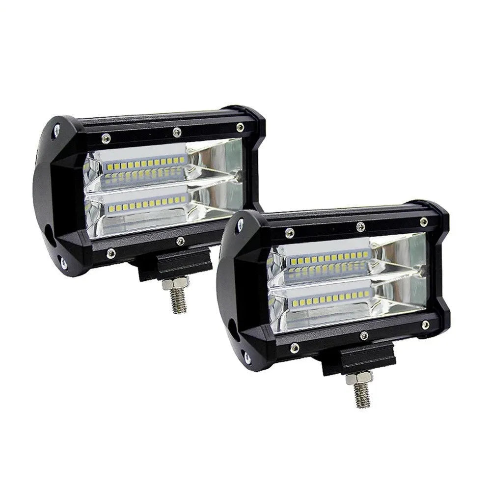 Black 5-inch LED off-road work light with die-cast aluminium housing and bracket