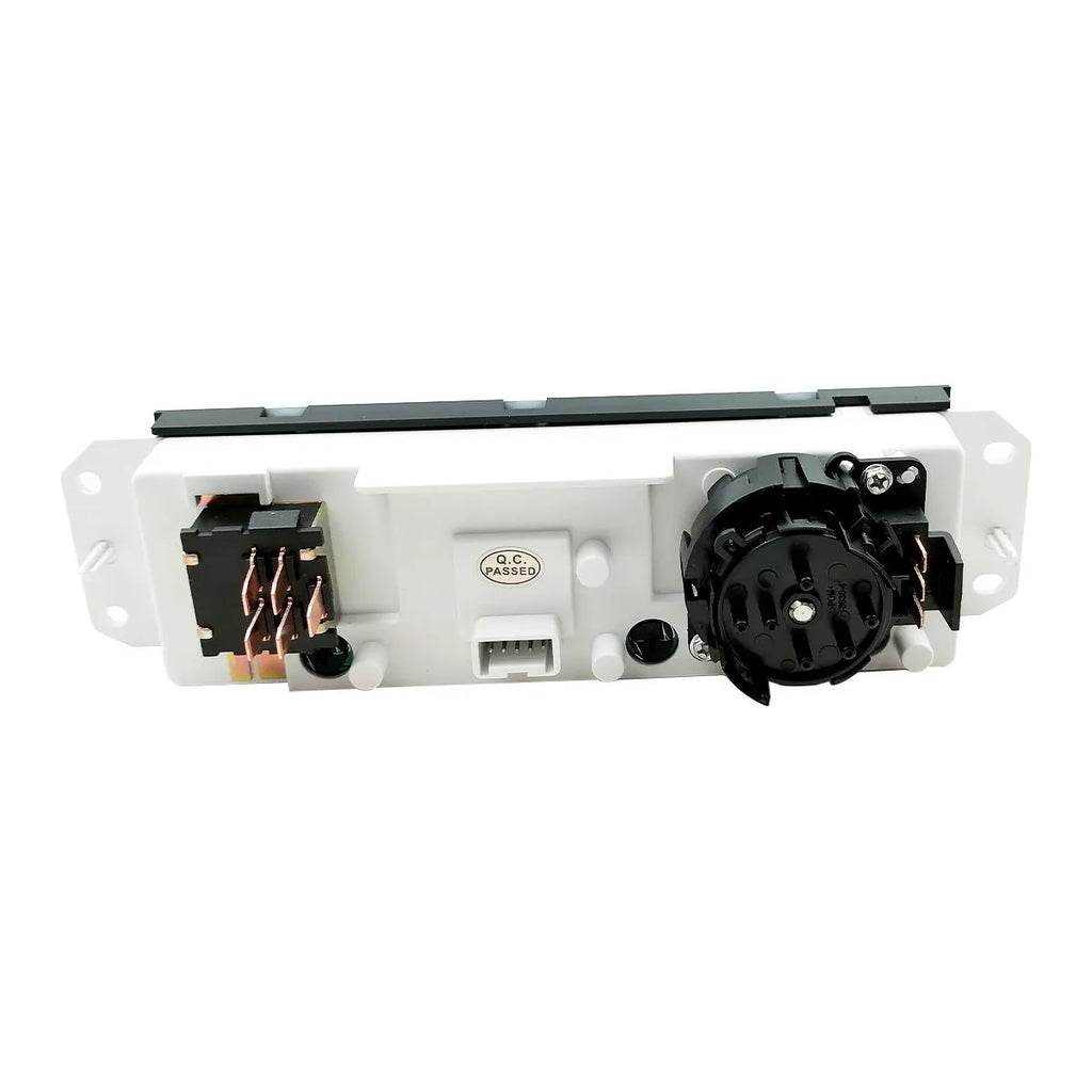 Black automotive air conditioning control switch panel for 2005-2006 Jeep Wrangler.