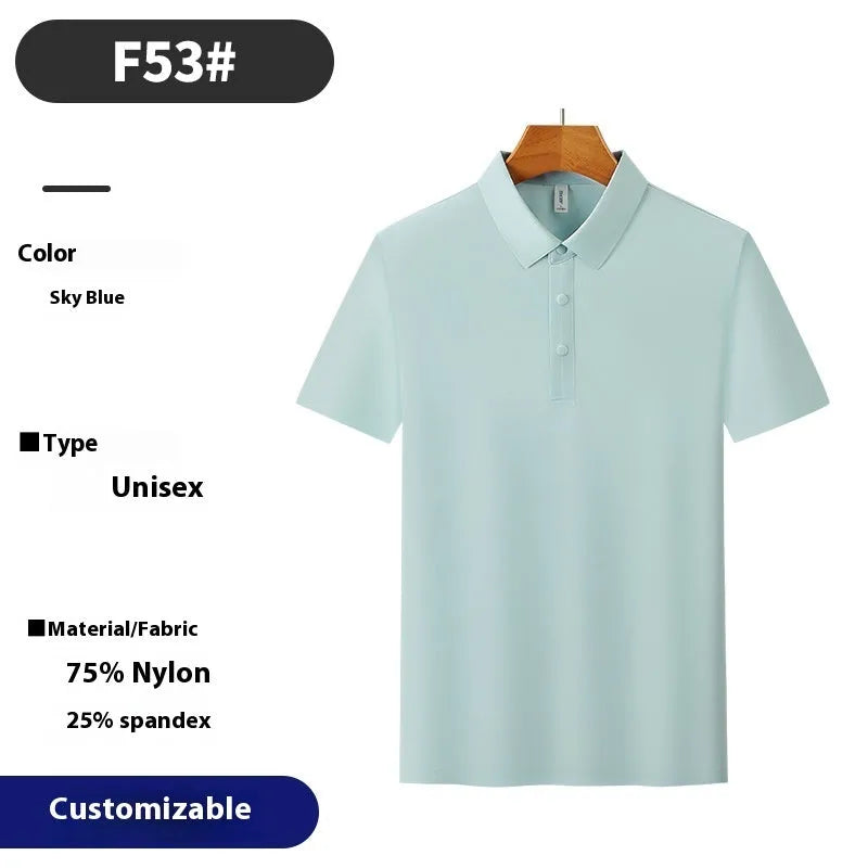Brocade nylon blend seamless polo shirt in loose fit for summer sports