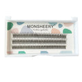 Black V-shaped fairy fishtail false eyelashes with thick segments on a clear band