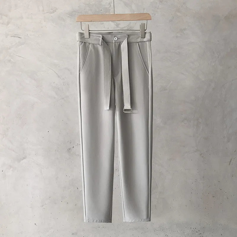 Boys tapered trousers in wool blend fabric with straight leg opening, available in multiple colours and sizes 27-34