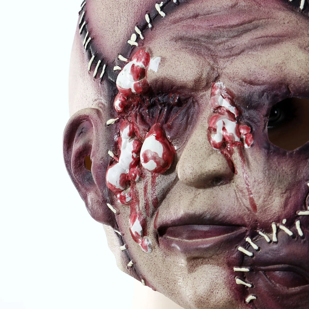 Three-sided grimace horror mask made from natural latex for Halloween costumes