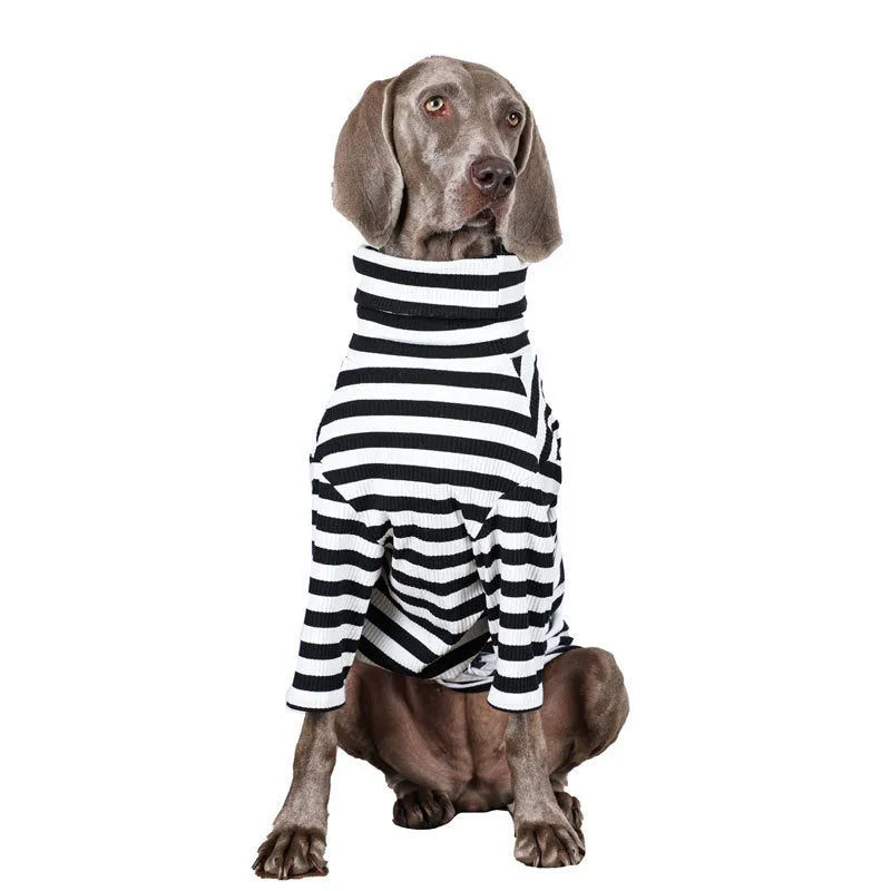 Black and white polyester dog jacket for large breeds in thin inner match design