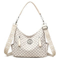 Retro printed PU shoulder messenger bag with sandwich pockets and adjustable straps