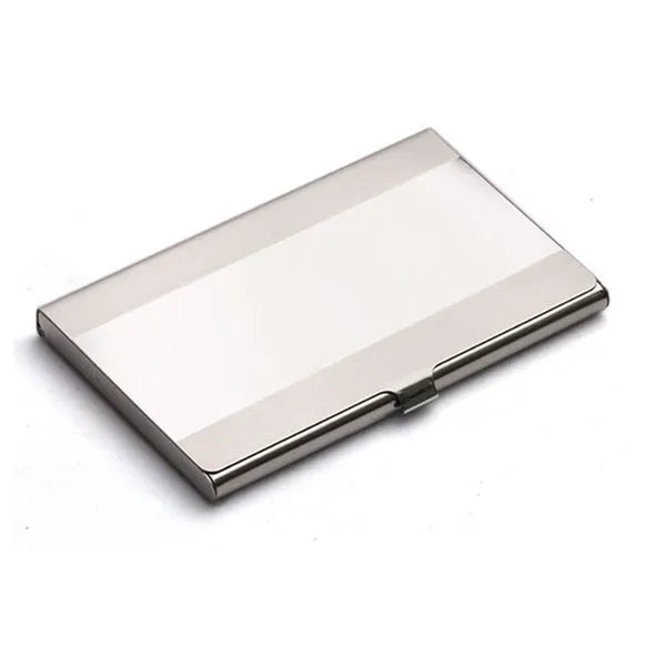 304 stainless steel business card case with laser geometric engraving and mirror finish