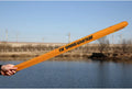 Brown cotton telescopic fishing rod bag showing 95cm length and 6.5cm width dimensions