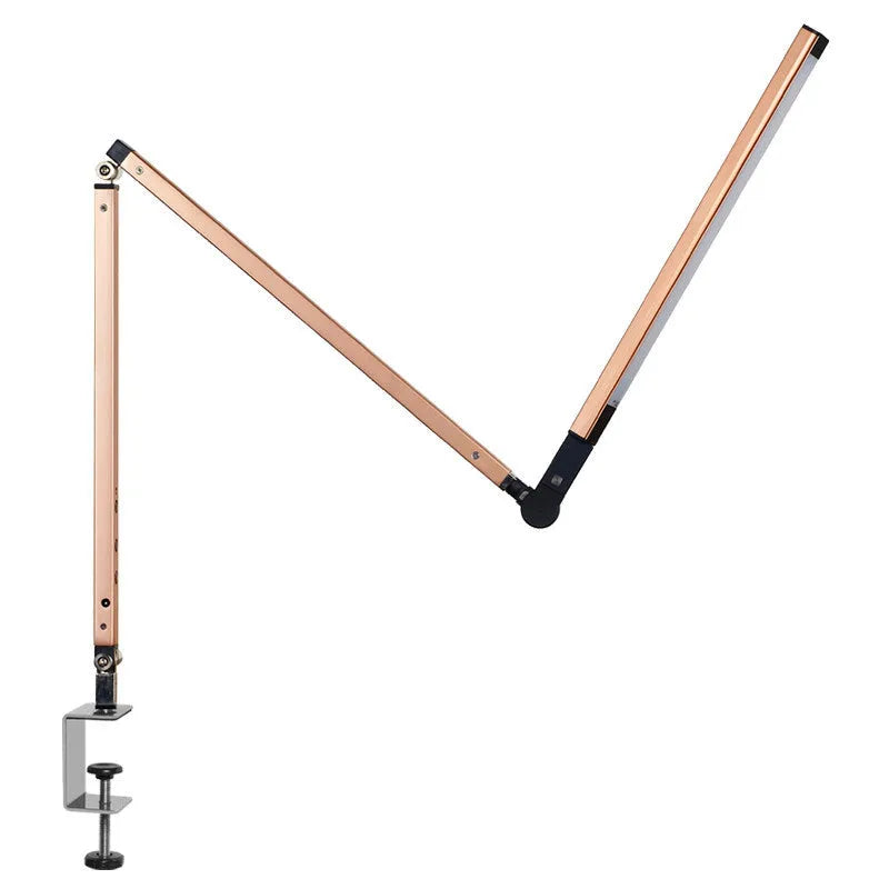 Clip-type LED desk lamp with remote control mounted on desk edge