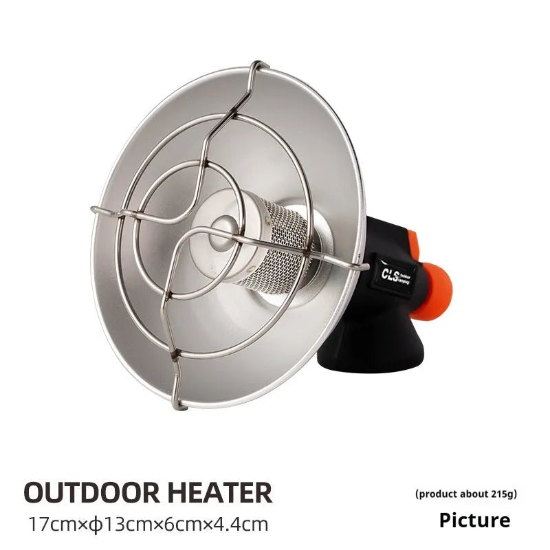 Black and orange portable heating stove with automatic ignition for outdoor camping