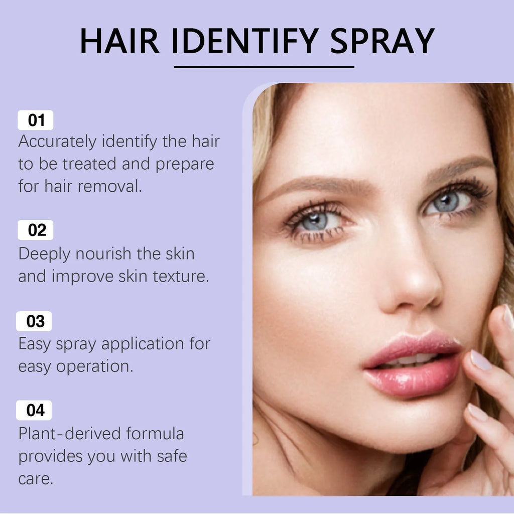 Portable 120ml non-irritating hair removal spray bottle with natural root extracts