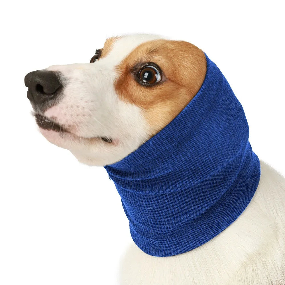 Blue or grey polyester headband scarf for dogs in sizes S, M, L with casual style design