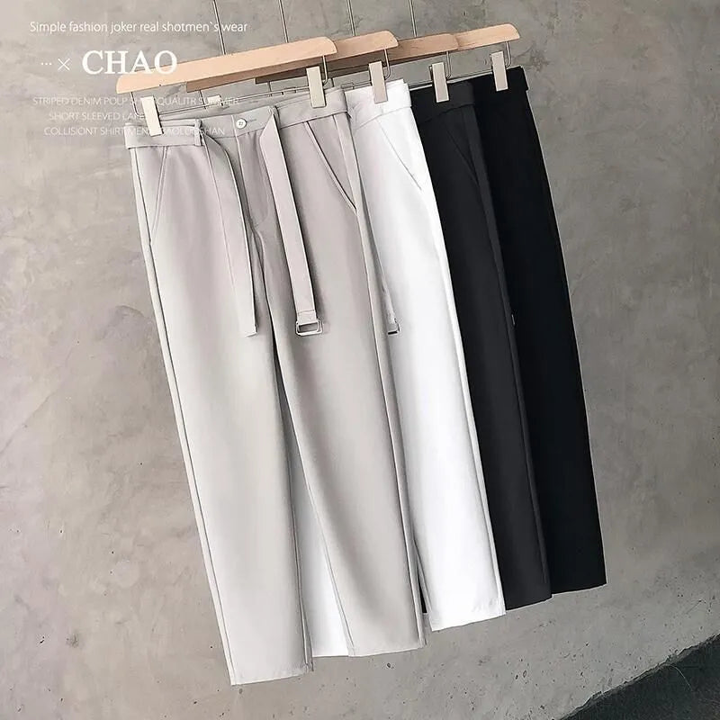 Boys tapered trousers in wool blend fabric with straight leg opening, available in multiple colours and sizes 27-34