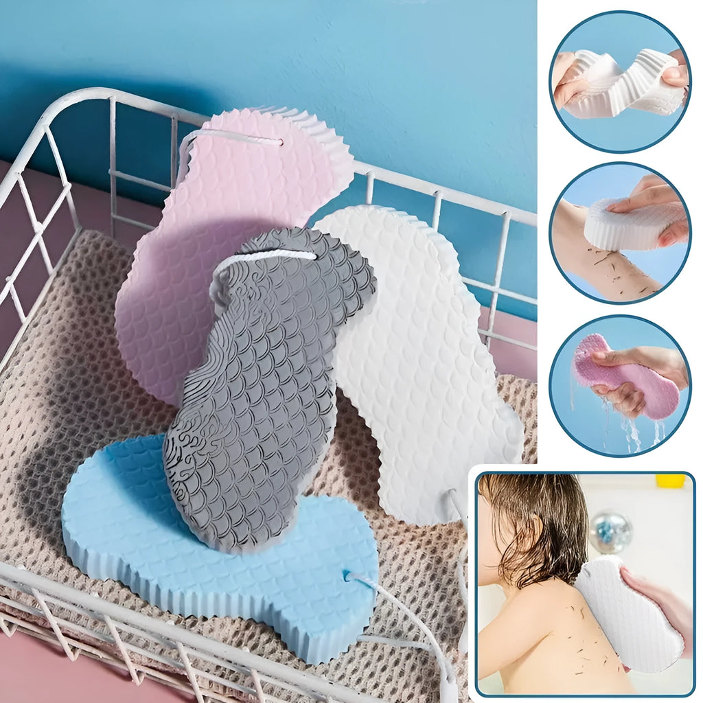 3D fish scale pattern bath sponge exfoliating ball in assorted colours
