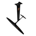 Black carbon fibre hydrofoil with 1051mm front wing for surfing