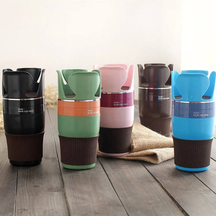 Car-mounted multifunctional storage cup holder and navigation bracket in five colour options