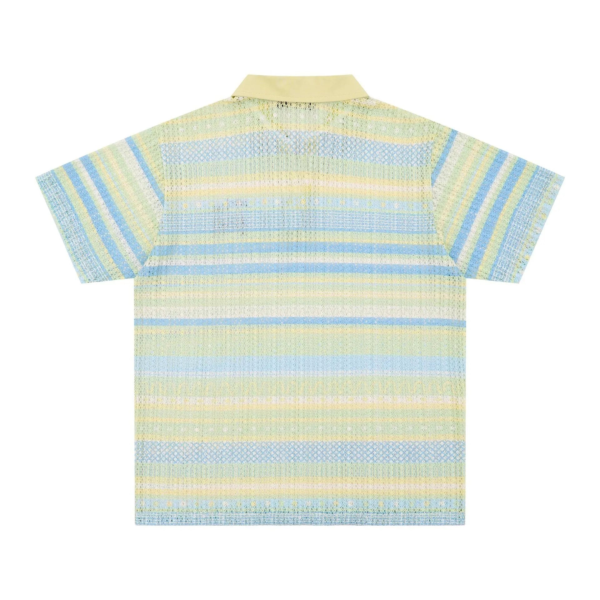 Men's printed casual shirt with loose fit and short sleeves in yellow or blue