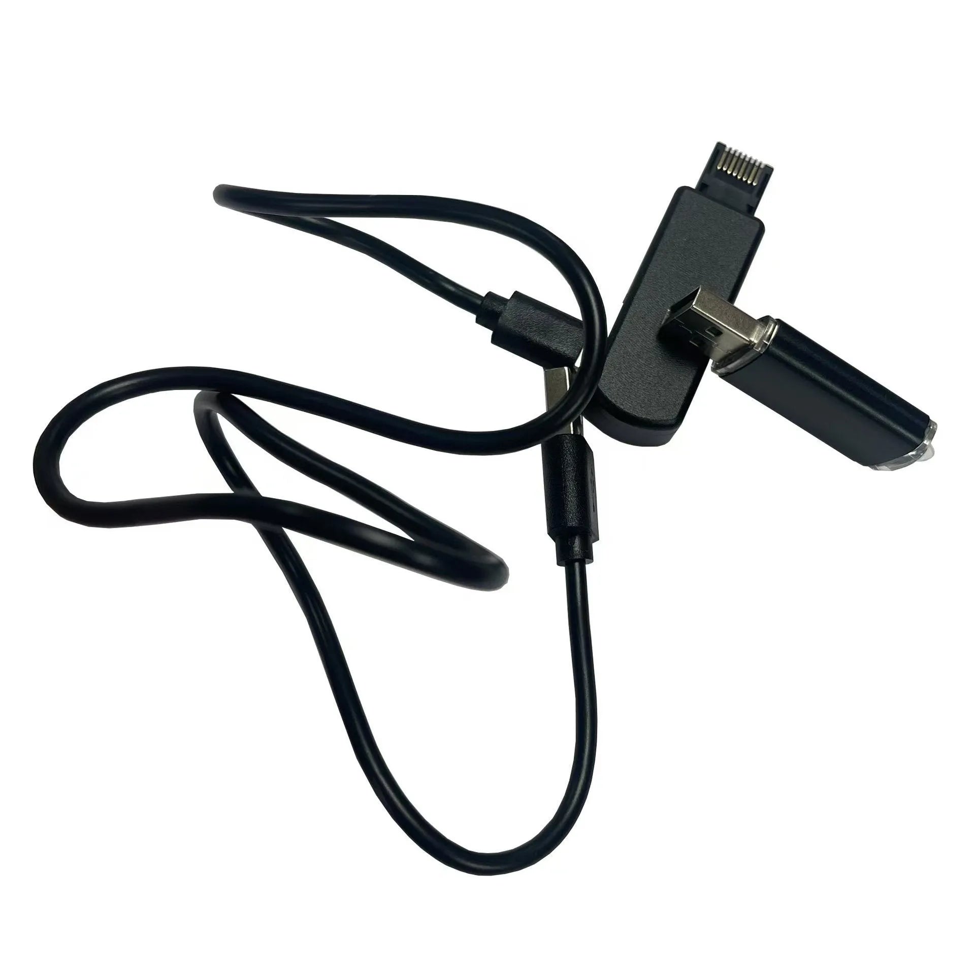 Black JB Tool USB adapter for PlayStation 4 system version switching with Ethernet port.