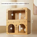 Double layer cat scratching board and nest in a cute owl design style