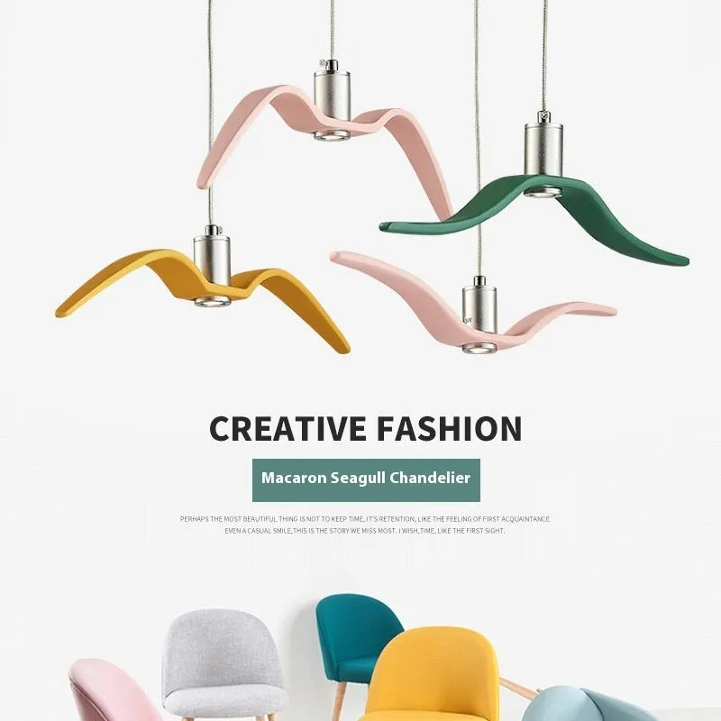 Nordic style macaron LED chandelier ceiling light in a selection of colours