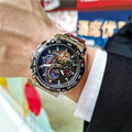 Men's automatic mechanical watch with metal case in various colour options showing 12mm thickness profile