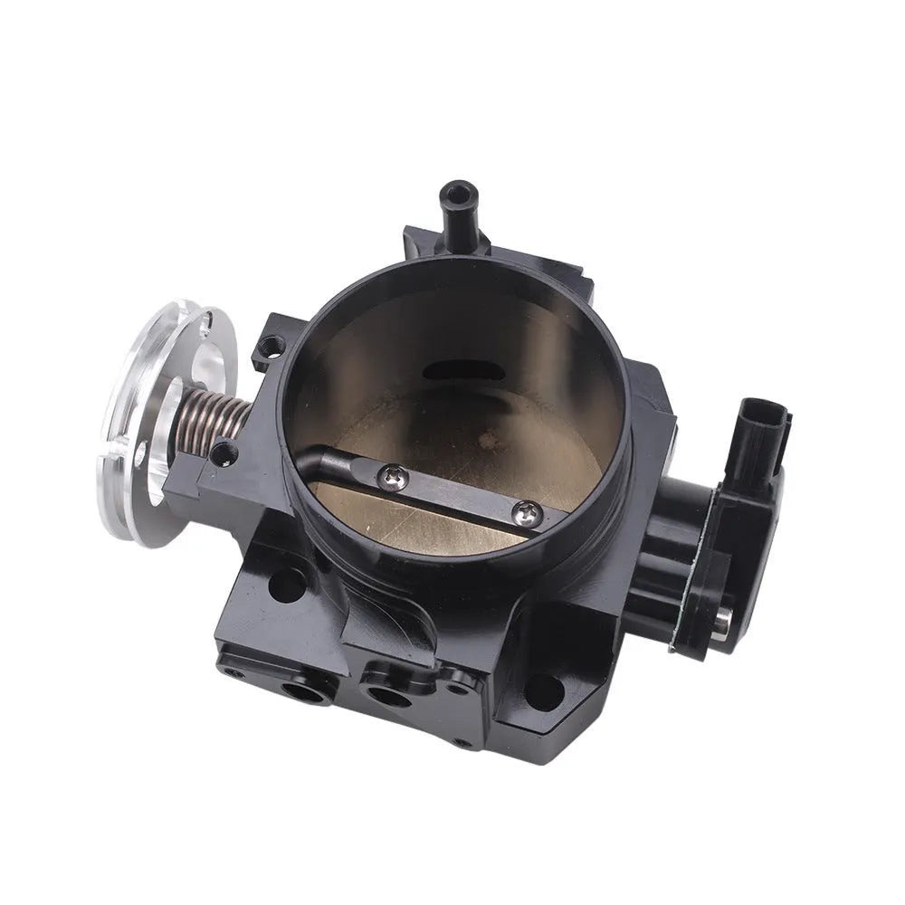 Aluminium throttle body for Honda K20A engines with 70mm diameter in black finish