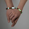 Amber geometric couple bracelets with luminous patterns and retro fashion styling