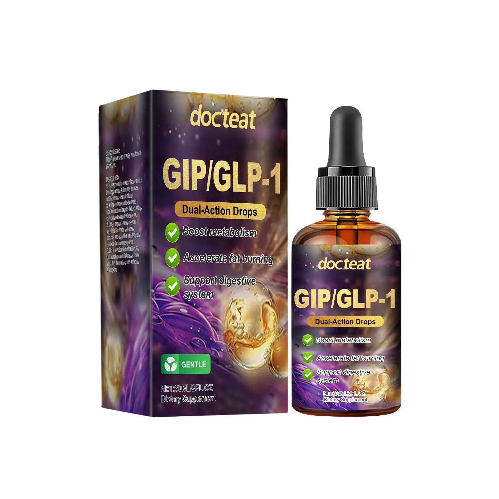 60ml balancing supplement drops bottle with dropper