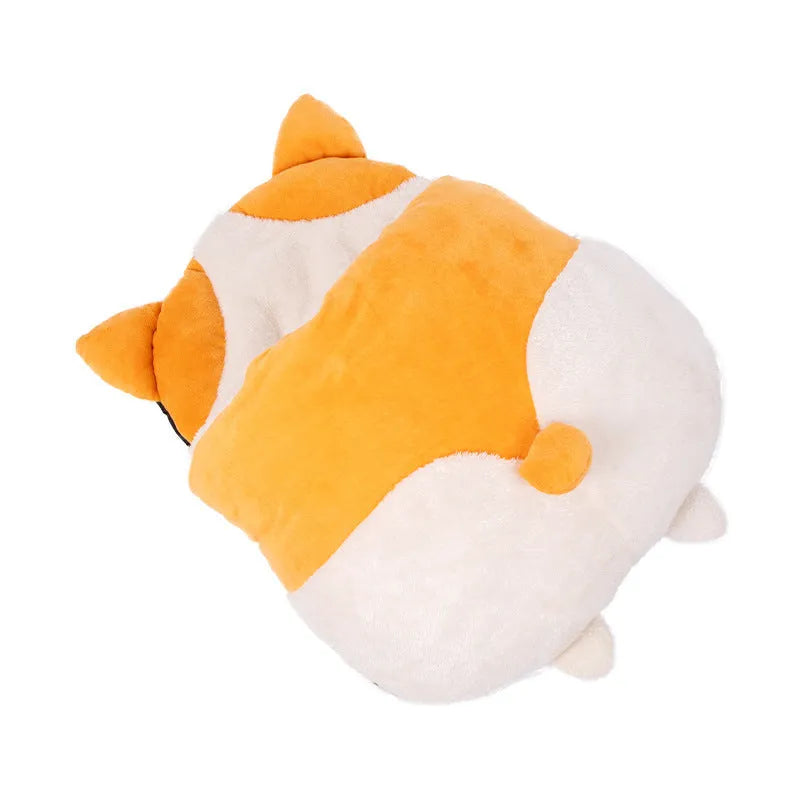 Orange semi-closed cat sleeping bag measuring 65cm x 53cm