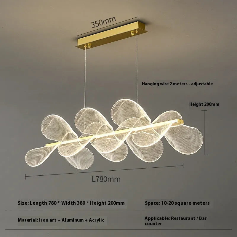Italian minimalistic art chandelier with iron frame and acrylic shade, available in 50cm, 80cm, and 78cm formats