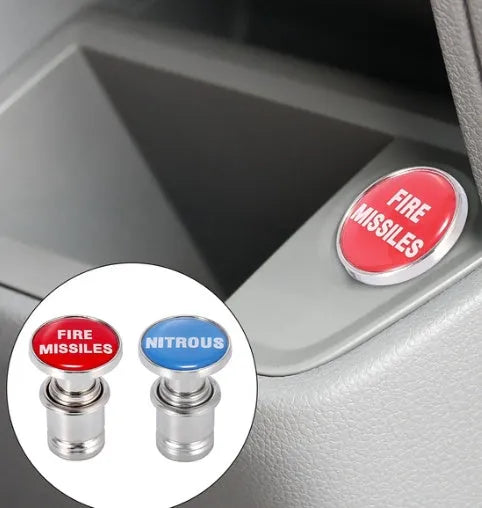 12V universal vehicle cigarette lighter with metal and plastic body and heat resistant ceramic protector, available in red and blue