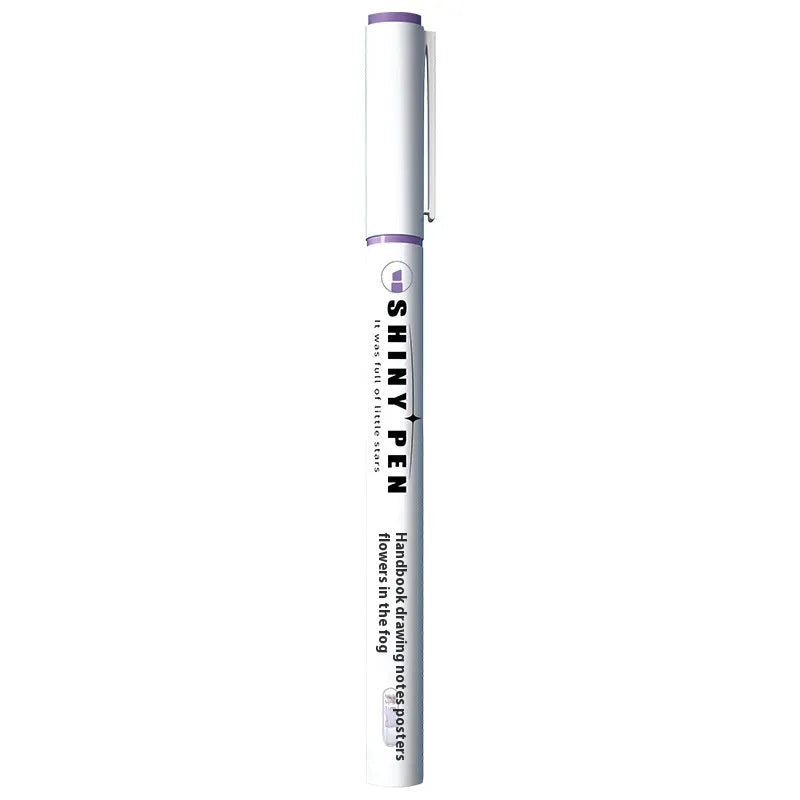 Sparkling Star River Highlighter with 4mm slanted tip and six glitter-infused ink colours including taro puff