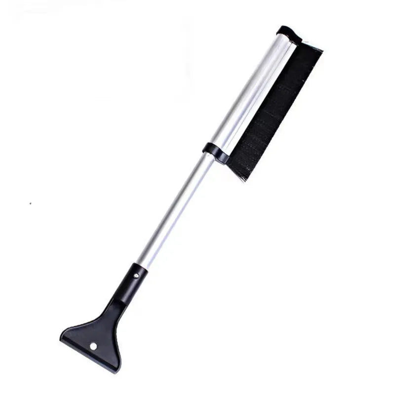 Extendable car snow shovel and windscreen wiper brush, 65 cm reach, aluminium alloy, ABS and nylon, black
