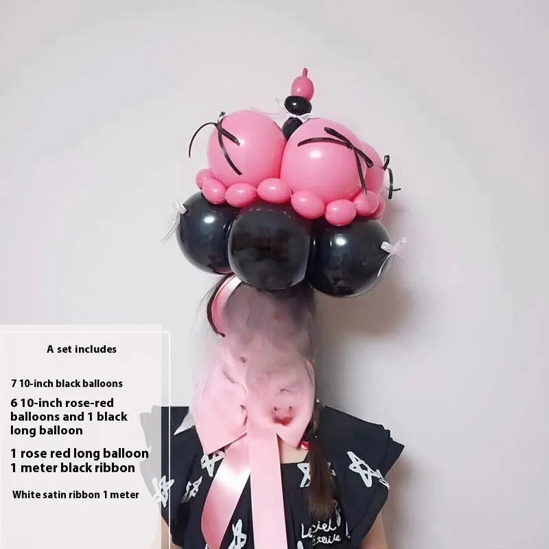 Finished balloon bouquet DIY kit with round balloons for handmade decoration projects