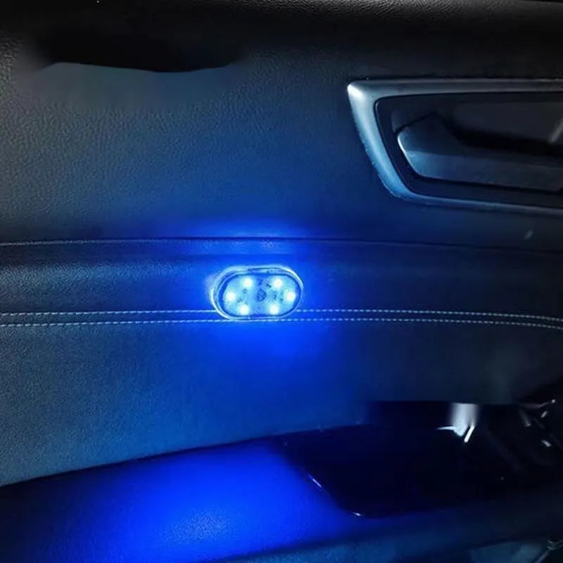 Car interior retrofit LED touch-control atmosphere light with aluminium base in four colour options